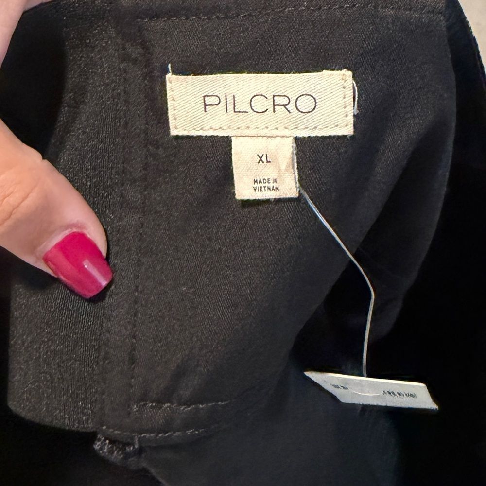 NEW Pilcro Velvet Flyaway Top In Black Size XL - Picture 5 of 6